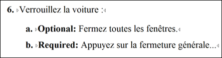 Capture d'écran montrant le résultat habituel d'une étape avec l'attribut d'importance