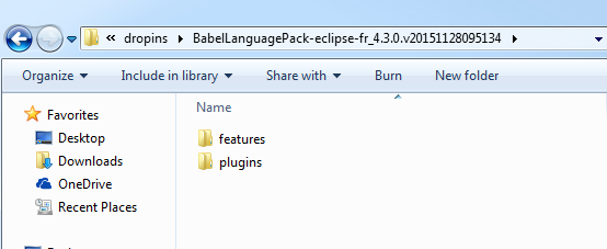 Example of Eclipse Babel Language Pack install directory
