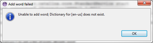 Custom dictionary error message