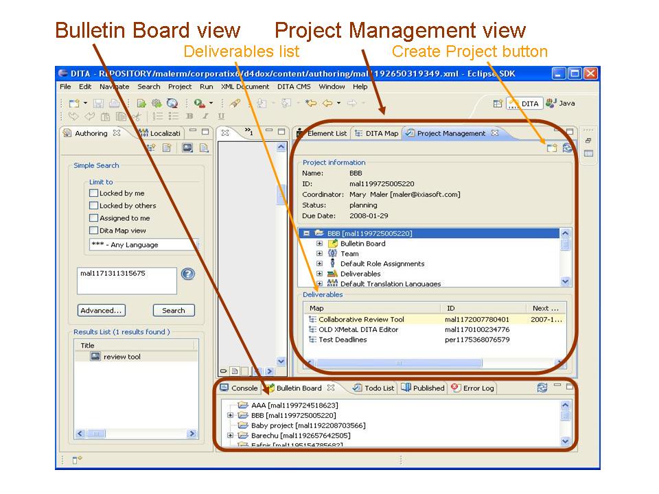 Project management view
