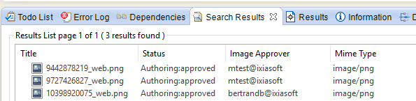 Advanced image index search results