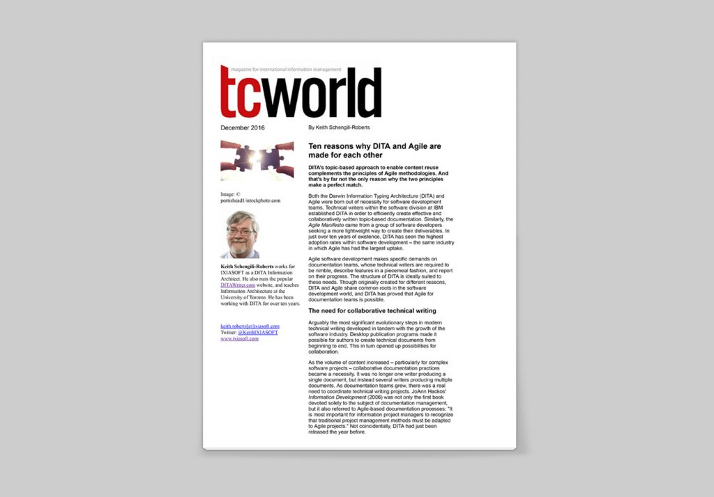 title page for tc world article