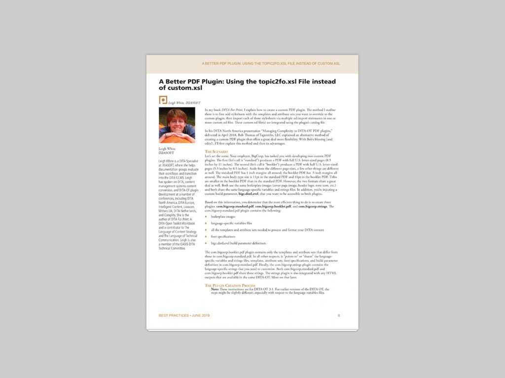 A Better PDF Plugin: Using the topic2fo.xsl File instead of custom.xsl