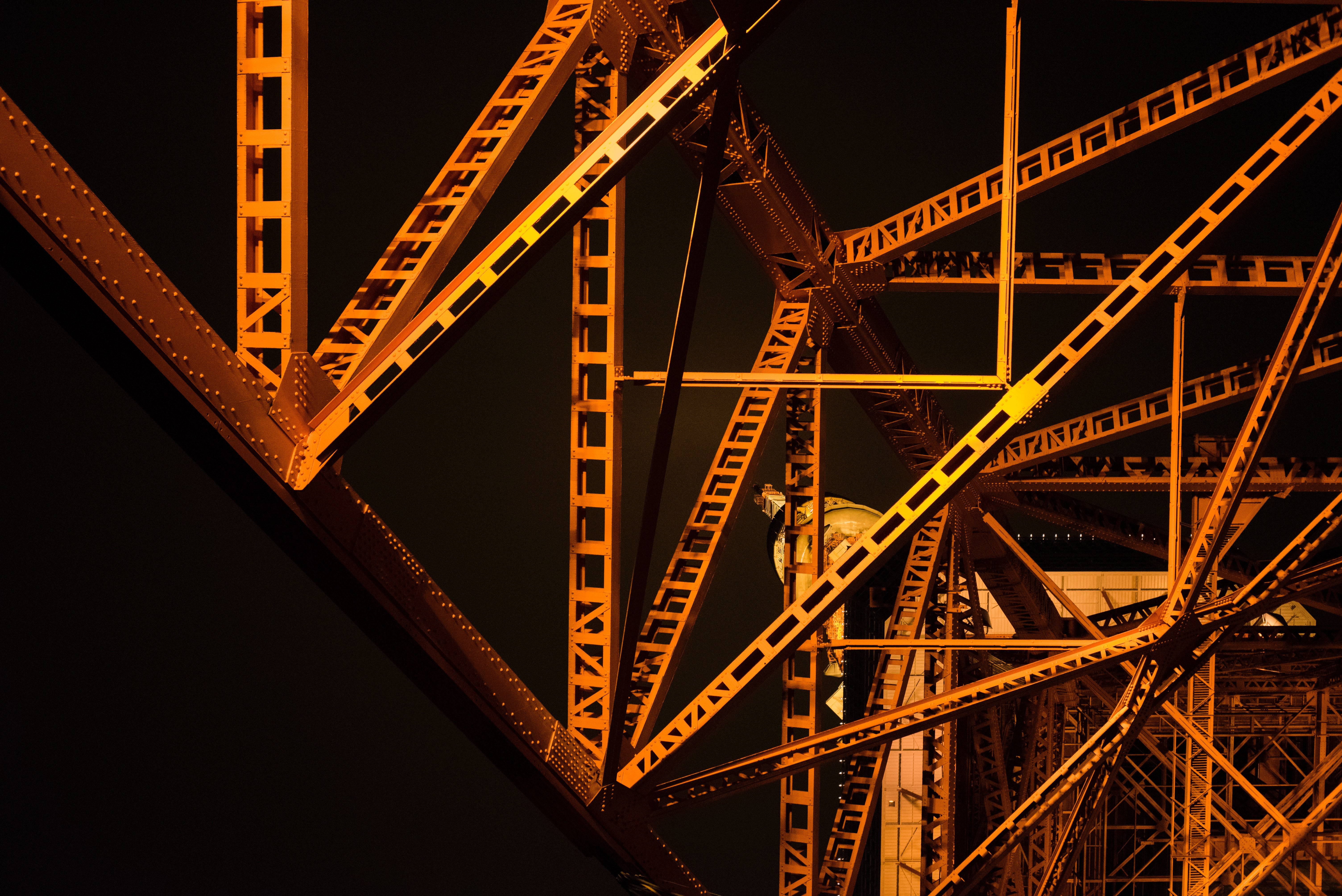 Orange and steel structure
