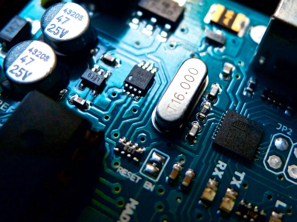 Close up on a circuit board