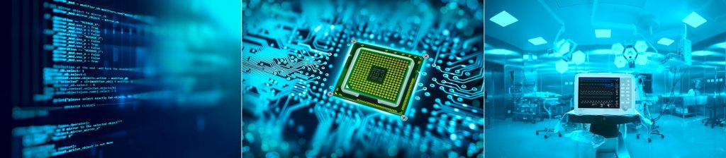 computer code, microchip, and hospital equipment
