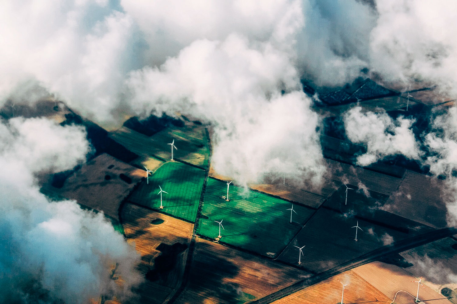 des éoliennes dans les fermes